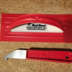 RED DEVIL 1/8" PLASTIC V-NOTCH CARPET TROWEL & ACRYLIC SHEET CUTTER